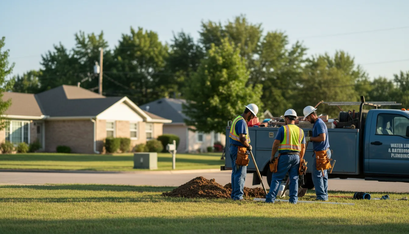 Residential water line and bathroom plumbing service in Olton, TX